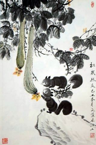 津门实力派画家翟文藻寄情松鼠颇有杜老之风
