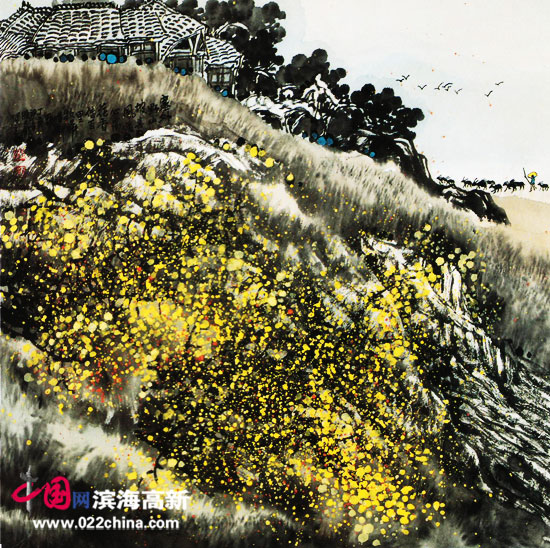 著名画家陈元龙作品:野山坡