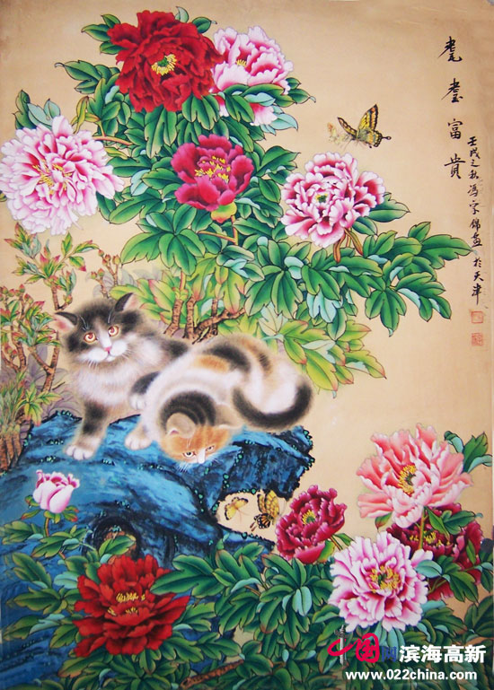 天津著名女画家“冯牡丹”冯字锦做客中国网·滨海高新