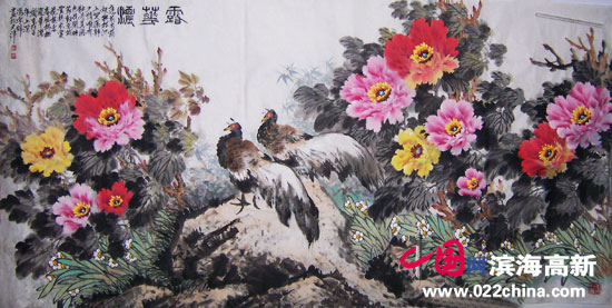 天津“冯牡丹”冯字锦作品:《吉祥富贵》