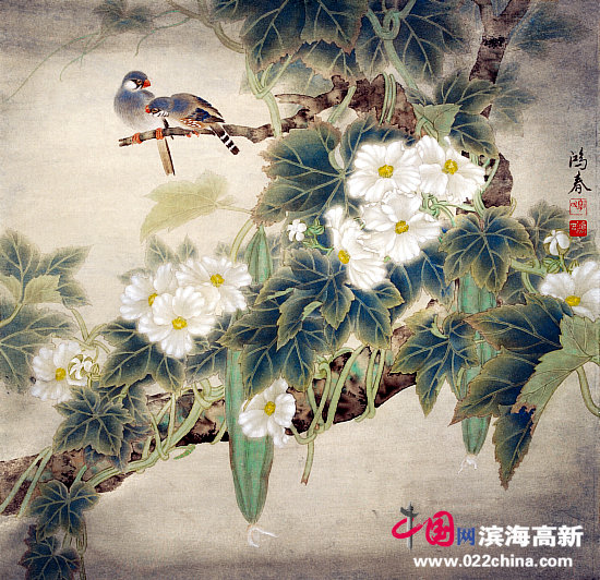 天津书画名家郭鸿春工笔画作品