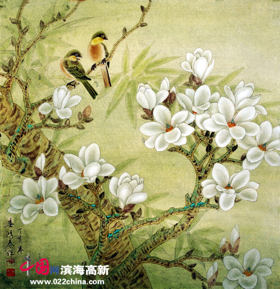 天津书画名家郭鸿春工笔画作品