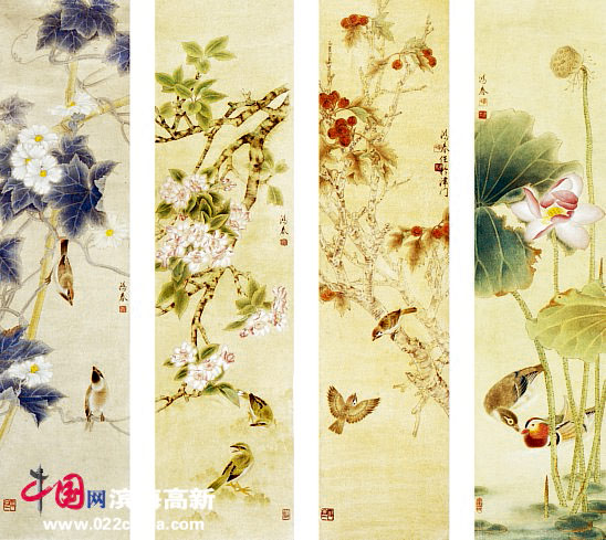天津书画名家郭鸿春工笔画作品