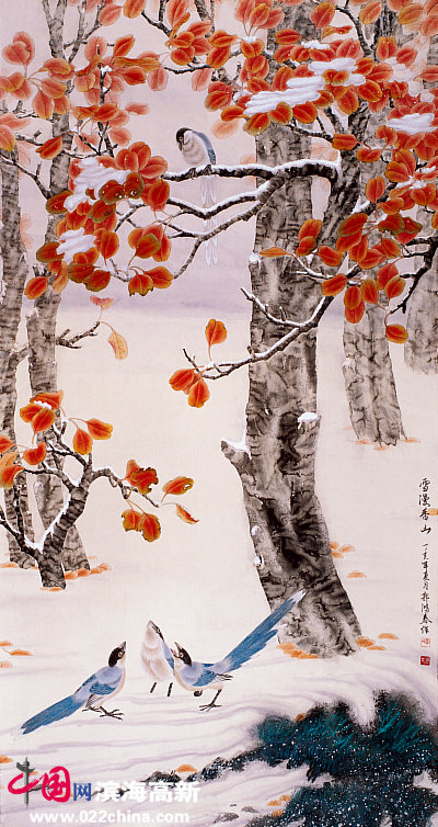天津书画名家郭鸿春工笔画作品