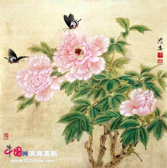 天津书画名家郭鸿春工笔画作品