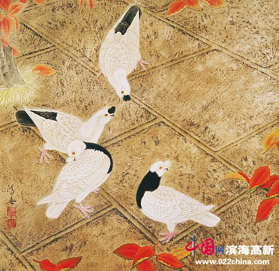 天津书画名家郭鸿春工笔画作品