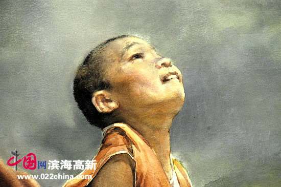 薛义水彩画作品“微风掠过”