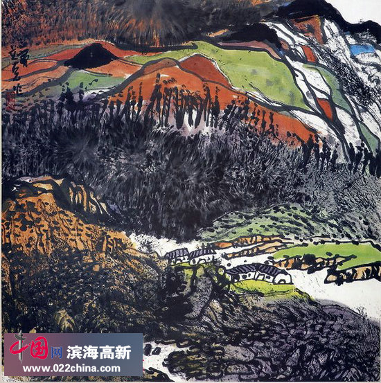 蓝立克山水画小品