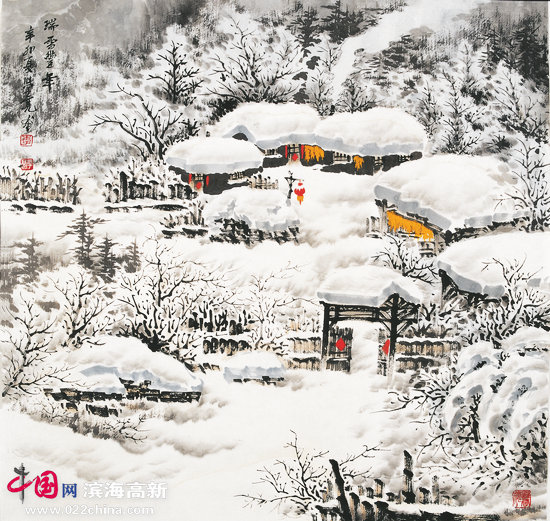 著名画家李学亮山水画作品