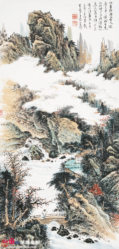 著名画家李学亮山水画作品