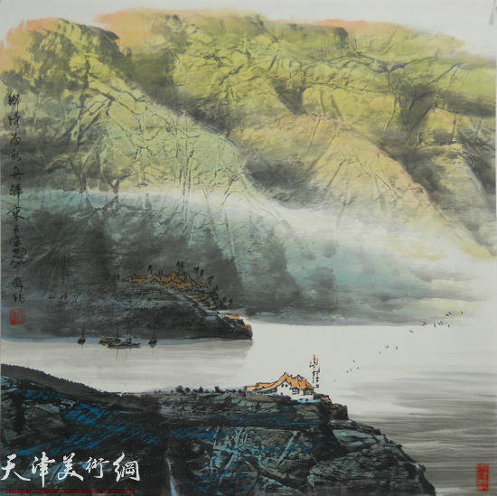 蜀山嘉陵画派创始人向中林作品：乡情为水舟归来