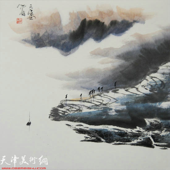 蜀山嘉陵画派创始人向中林作品：峡江雾霭