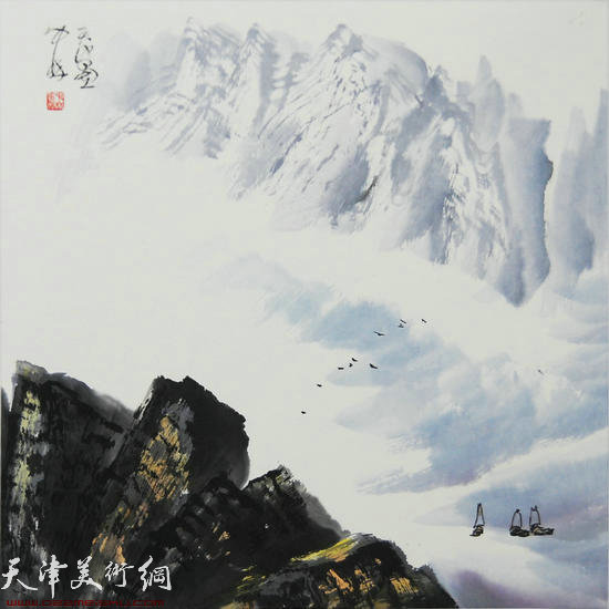 蜀山嘉陵画派创始人向中林作品：峡江映险峰