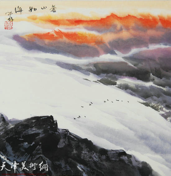 蜀山嘉陵画派创始人向中林作品：苍山如海