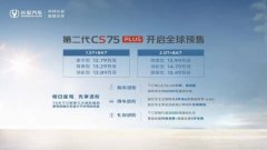 长安汽车第二代CS75PLUS正式开启预售 提供3款1.5T和3款2.0T车型