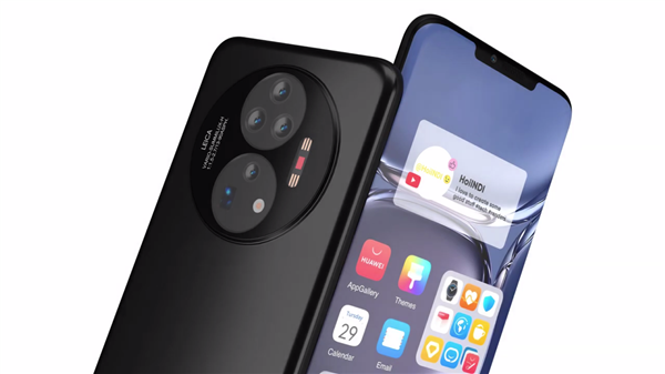 华为Mate 50 Pro最新渲染图：iPhone 13小刘海设计、带5G手机壳触点