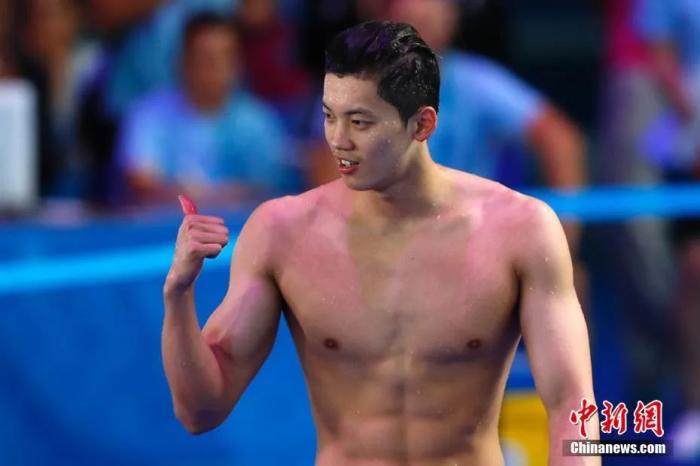2017国际泳联世锦赛男子200米混合泳决赛在布达佩斯举行，中国选手汪顺以1分56秒28夺得季军。<a target='_blank'  data-cke-saved-href='/' href='/'>中新社</a>记者 富田 摄